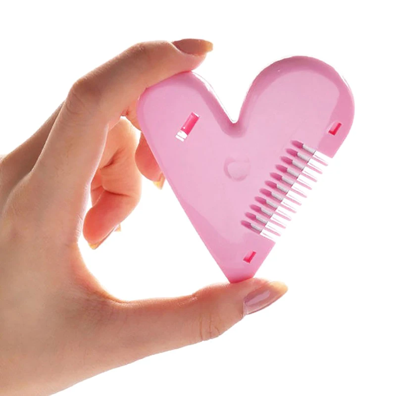 Roze Mini Trimmer Liefde Hart Vorm Haar Knippen Kam Body Bikini Ontharing Schaamhaar Borstels Met Messen Trimgereedschap