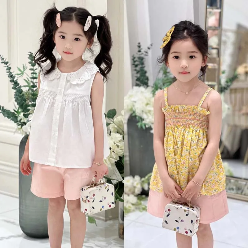 PRE-SALE(ship April) 2025 BP Autumn Floral Shirts Girl Printed Shirts & Shorts Suit Toddler Girls Clothes Birthday Party Shirts