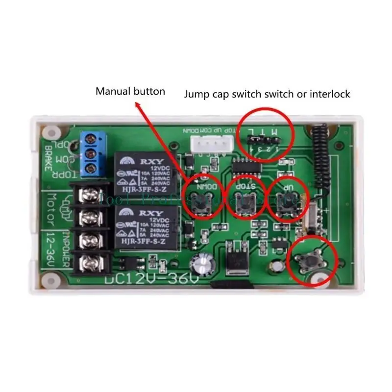 57QF Motor Control Switches for DC12V-36V Motors Remote Controlled Manual Controller with Limit Switches used for Curtains