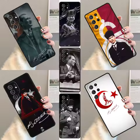 Turkey Mustafa Kemal Atatürk Phone Case For Samsung Galaxy S23 S21 S20 FE S24 S22 Ultra Note20 S10 S9 S8 Plus Silicone Cover