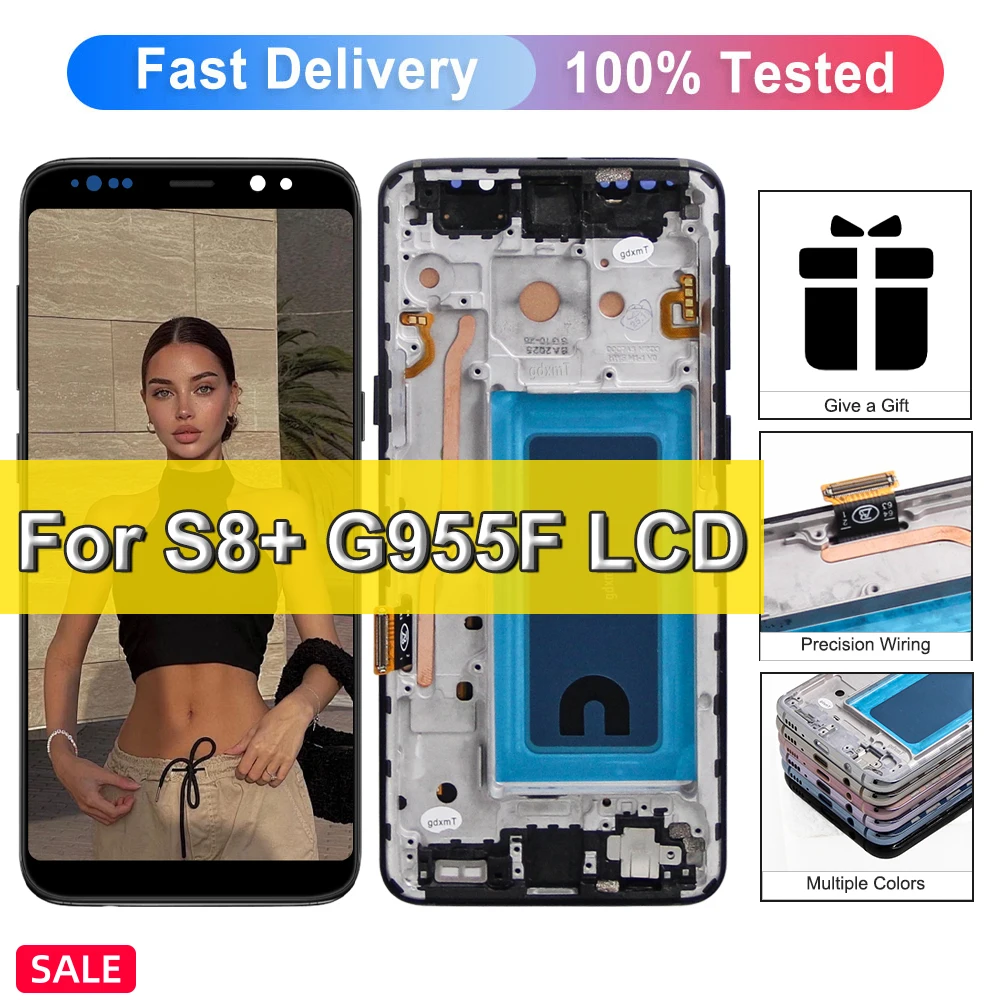 TFT LCD Für Samsung S8 plus LCD Display Touch Screen panel Digitizer Für Samsung S8 Display G955 G955fd G955F creen Mit Rahmen