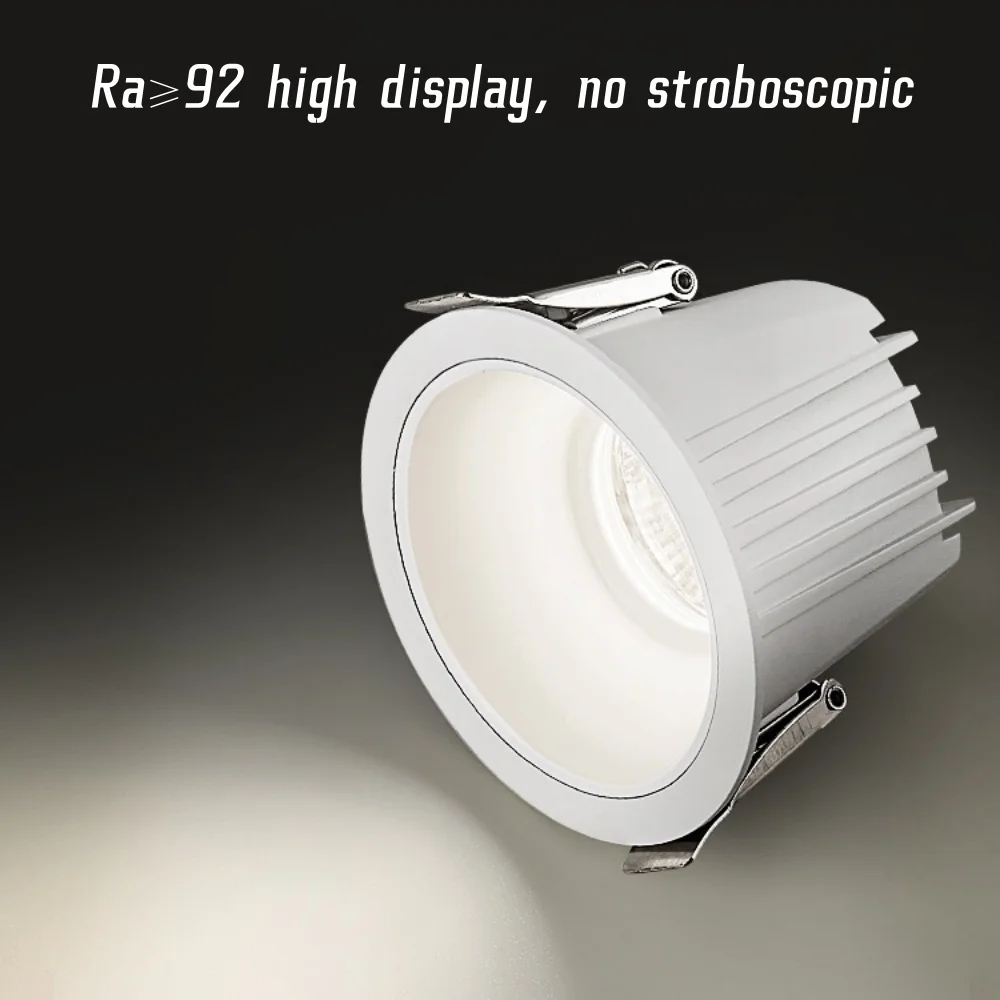 IP65 Waterproof And anti-fog COB Downlight LED Anti-glare Spotlight 5W 15W 34W AC85-265V Suitable for bathroom, kitchen, balcony