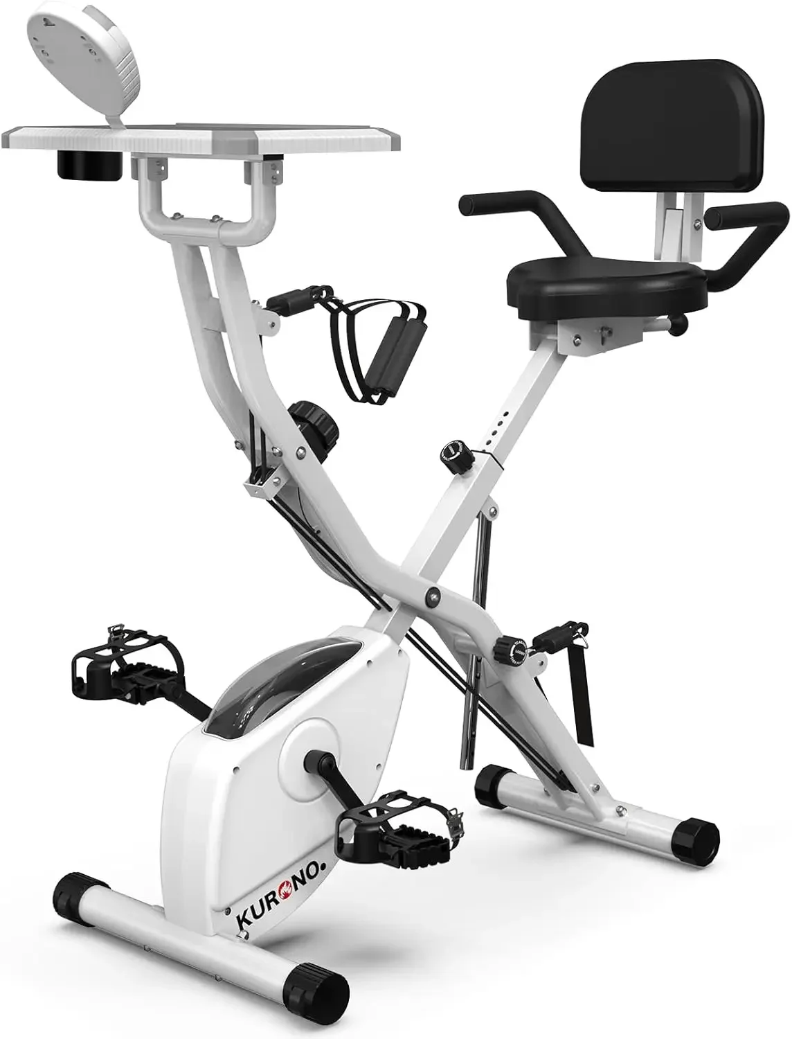 

KURONO Stationary Exercise Bike for Home Workout, 4 IN 1 Foldable Indoor Cycling Bike for Seniors, 330LB Capacity, 16-Level Magn