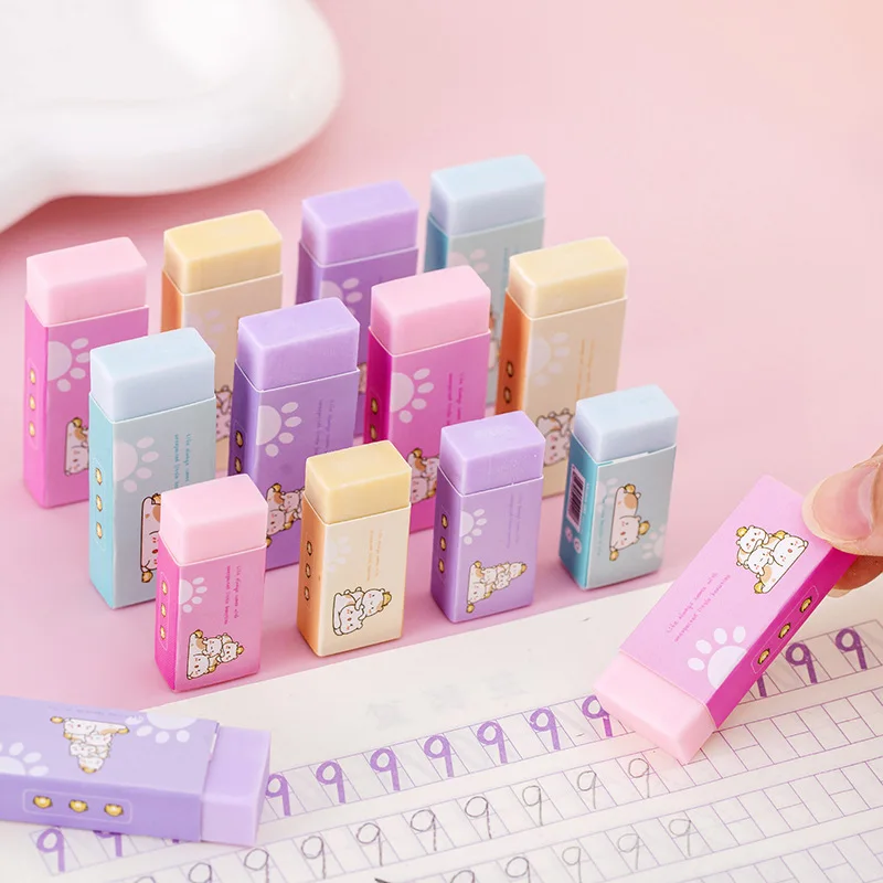 36Pcs Wholesale Cute Macaron Cube Student Eraser, Student Prize Reward Gift Gift