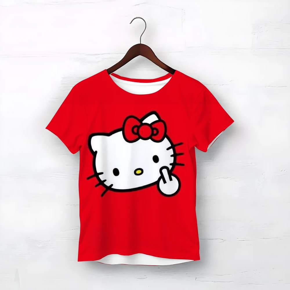 

Hello Kitty Children's Pure Cotton Printed Boys and Girls Top T-shirt Short sleeved Pure Cotton Printed T-shirt Short sleeved