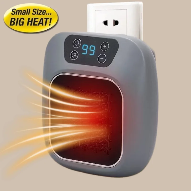 Mini Radiateurs Électriques Muraux de 600W, Chauffe-Air de Bureau, avec Télécommande, Plug-in