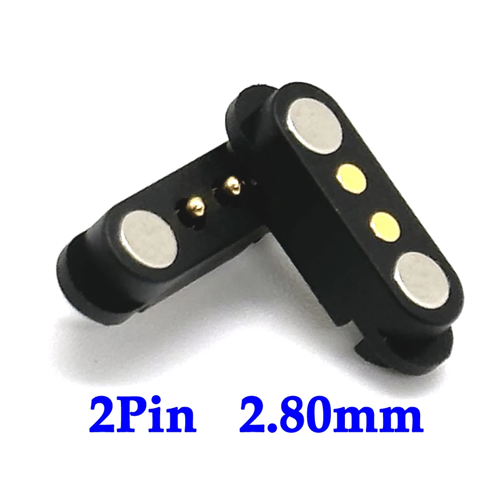 1sets 2A 2Pin Waterproof DC Magnetic Pogo Pin Connector Male Female Spacing 2.80mm Spring Loaded DC Power Socket