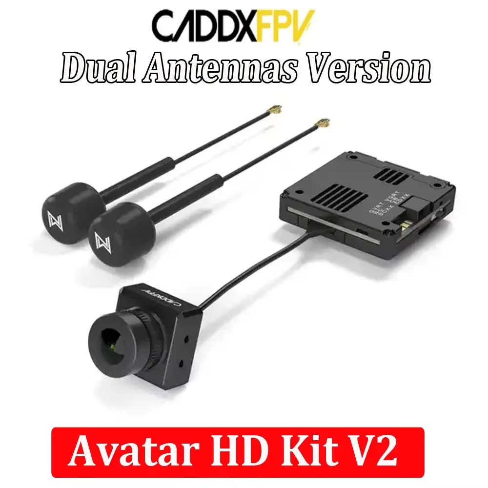 CADDX Walksnail Avatar HD V2 / Pro Dual Antenna HD VTX Kit Built-in 32GB Storage Gyroflow+ Stabilization for Freestyle FPV Drone
