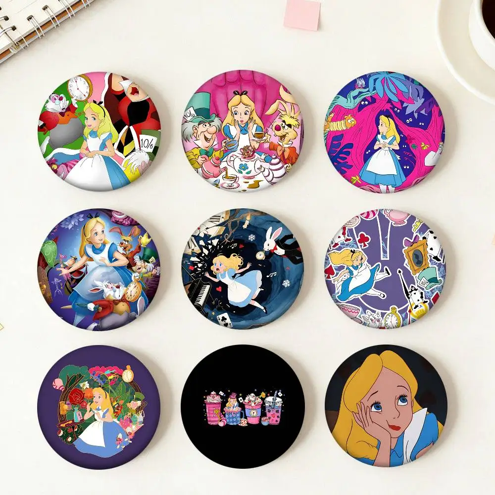 Cartoon A-Alice In W-Wonderland Round badges can be used to decorate clothes and backpack pins view 5