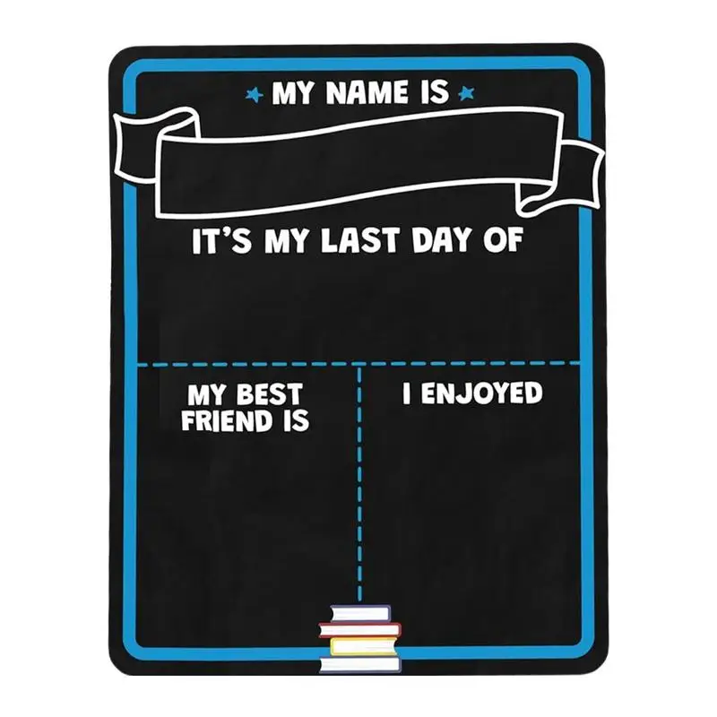 School Sign Back To School Sign Double-Sided Photo Prop Sign Educational Posters Reusable Math Posters Chalkboard Style For Kids