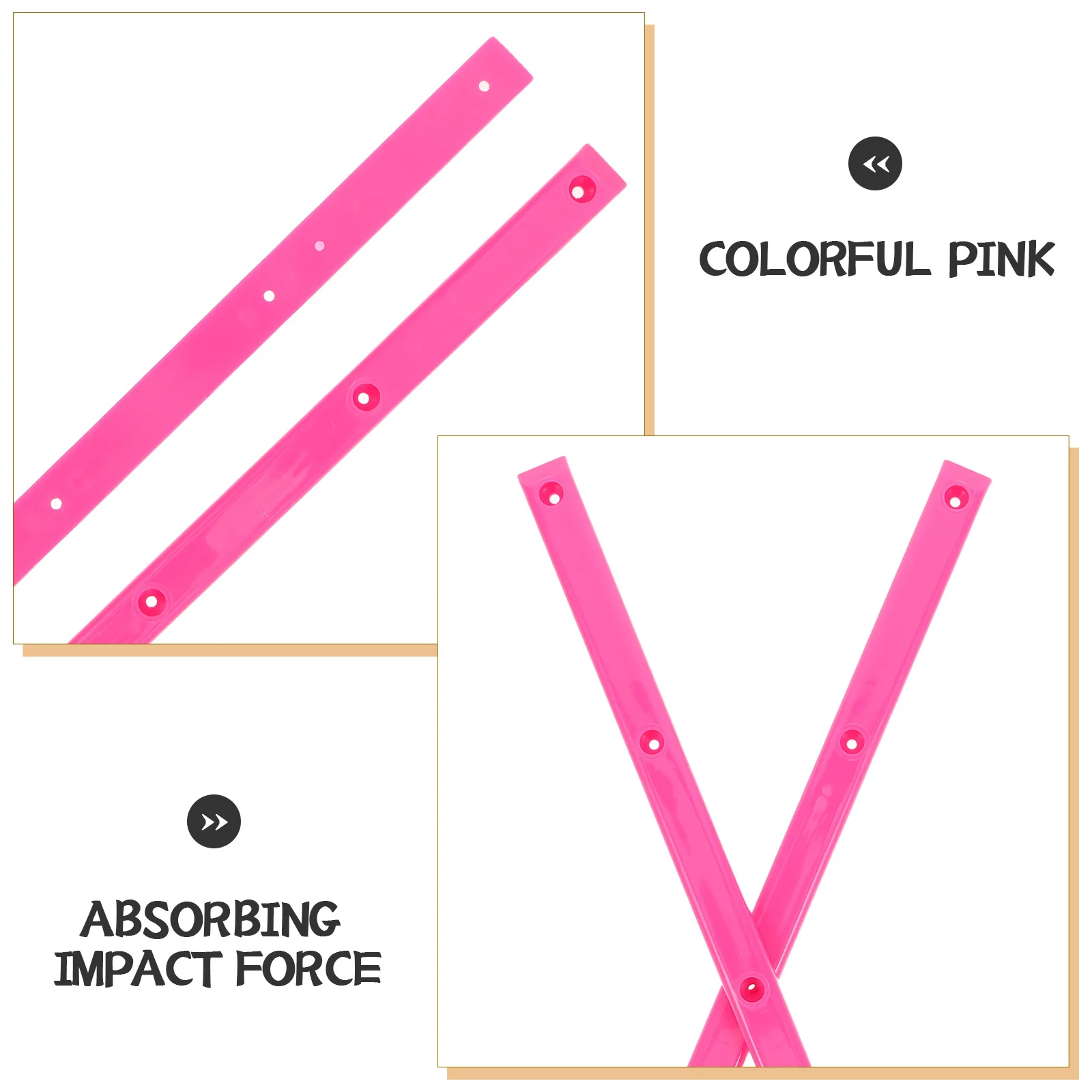 2Pcs ABS Skateboard Rail Guards Protective Longboard Rails Bright Pink Visibility Deck Protection Bumper for Stable Performance