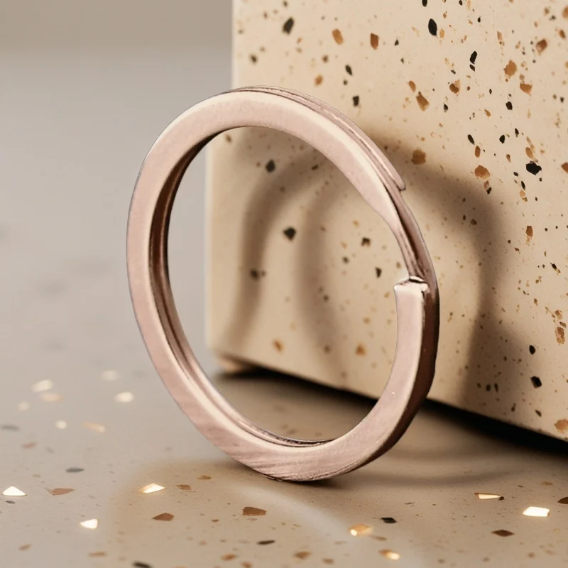 50 stücke 30x2,0 MM Metall Flache Schlüsselbund Bronze Rose Gold Farbe Schlüssel Ring Kette Auto Schlüsselbund Zubehör Weihnachten geschenke Für Männer Frauen – Detail 1