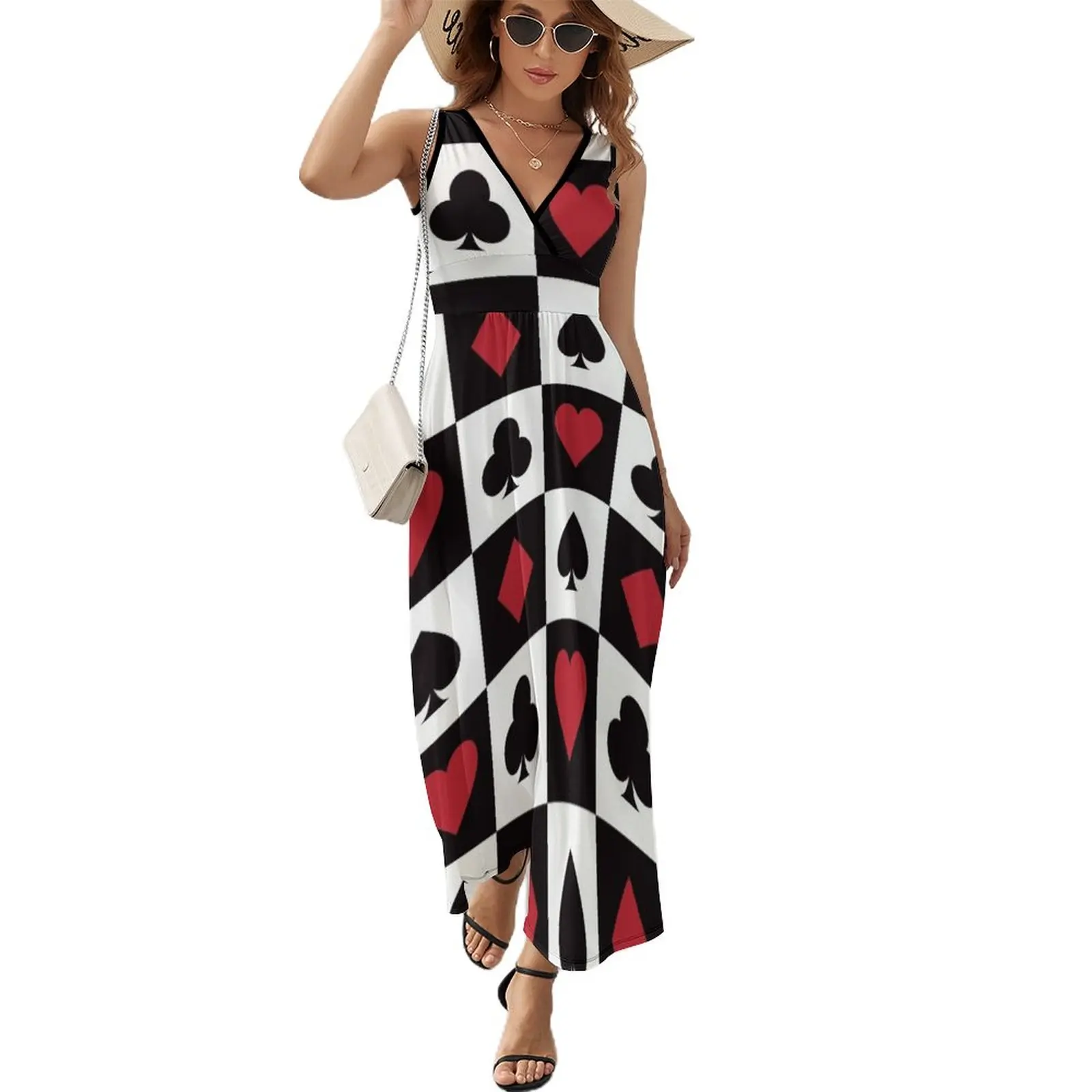 

Card Pattern - Red Queen Sleeveless Dress Female dress dress for women summer