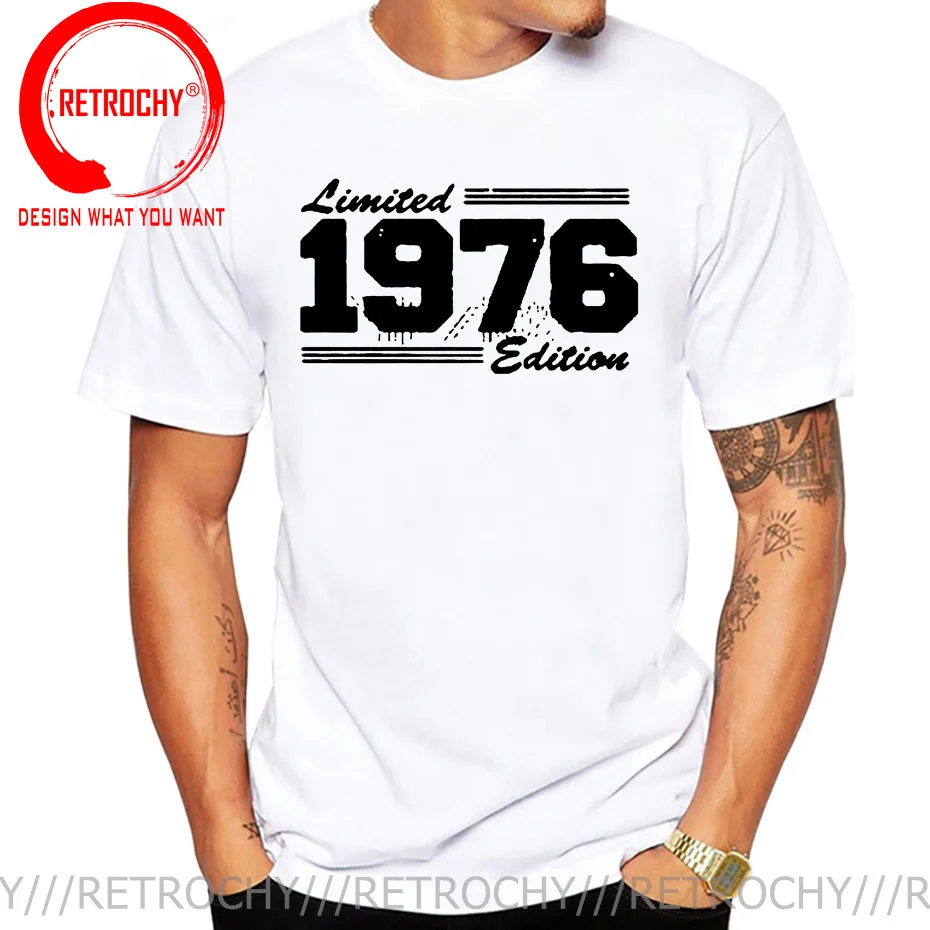 2024 Summer Hot Sale Brand Fashion Casual Born in 1976 T Shirt Vintage Limited Edition 1976 Men T Shirt Classic Designer t-shirt