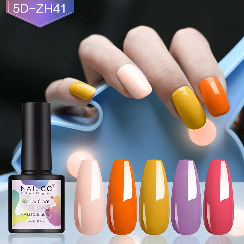 NAILCO 8ml 5pcs/Set Color Gel Nail Polish UV Vernis Semi Permanent Later Hybrydowy Soak Off Nail Polish Kit Manicure Gel Glue