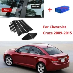 10PCS Polished Pillar Posts Auto Window Trim Cover BC Column Sticker For Chevrolet Cruze 2009-2015 Acessório Para Carro Dropship