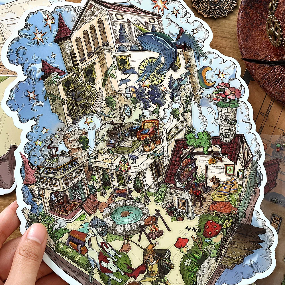 

Kawaii The Magician 3D The Empress Landscape Sticker DIY Pocket Cabin Scene Christmas gifts