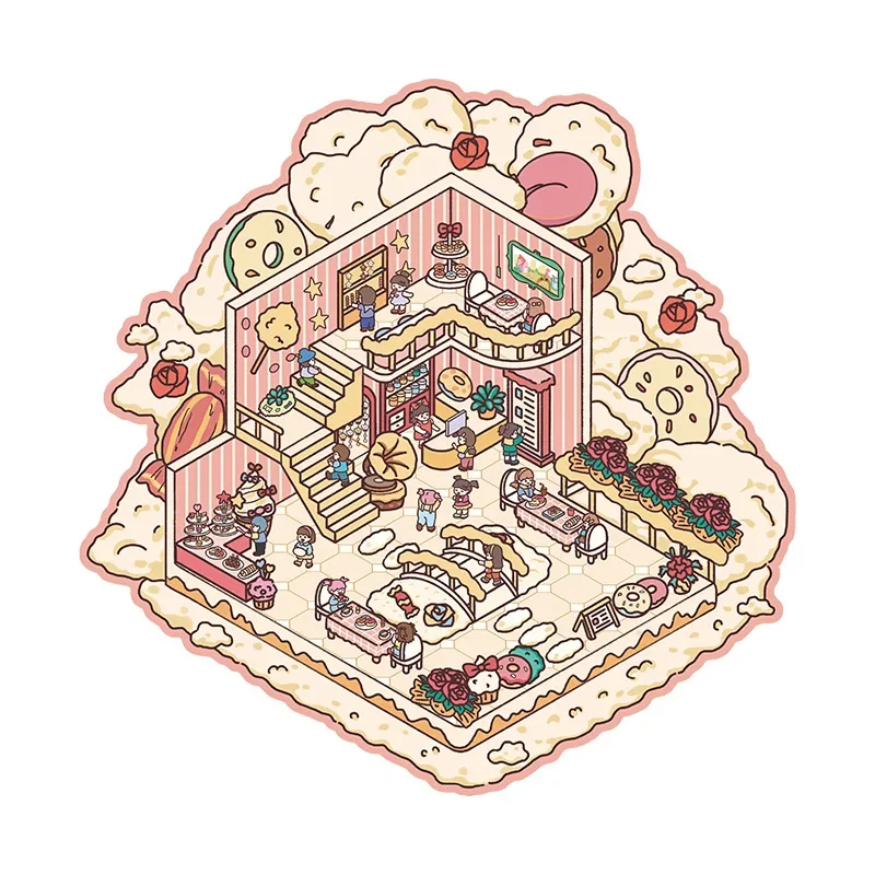 Happy Party 3D DIY Sticker Playable Cabin Scene Sticker Pocket Stacking Pasting Festival Birthday Xmas Gift for Kid Child image 5