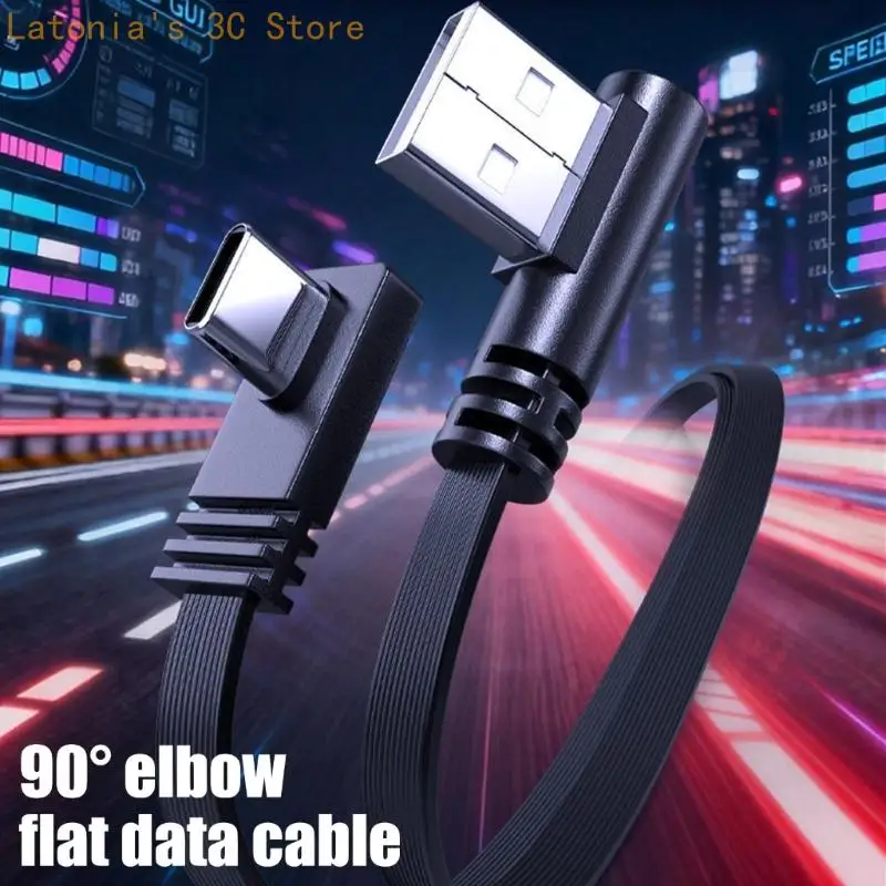 USB C Fast Cable with Double End Flat Soft Silicone Data Wire for Consoles Routing Daily Charging X3UB