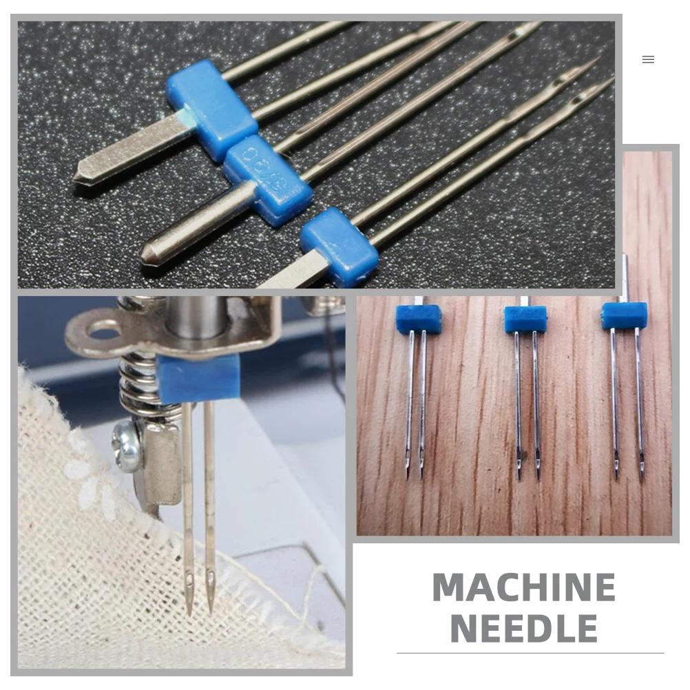 

1Set Universal Twin Needles for Sewing Machine Multi-Function Double Needles Suitable for Knitted Denim Household Sewing