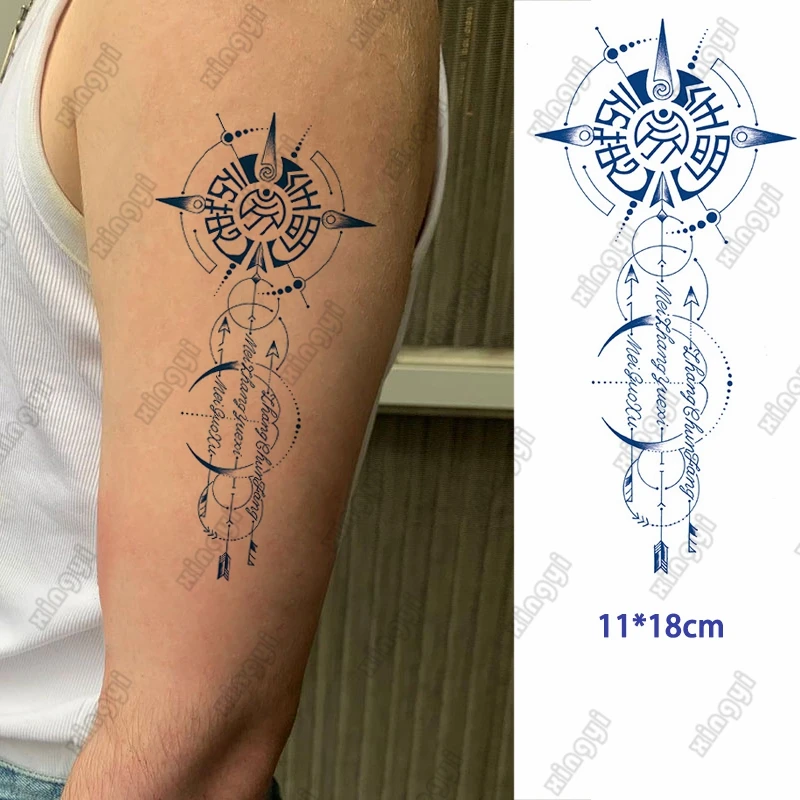 Ink Juice Waterproof Temporary Tattoo Stickers Phoenix Crane Feather Sea Wave Whale Lotus Body Art Arm Fake Tatoo Women Men