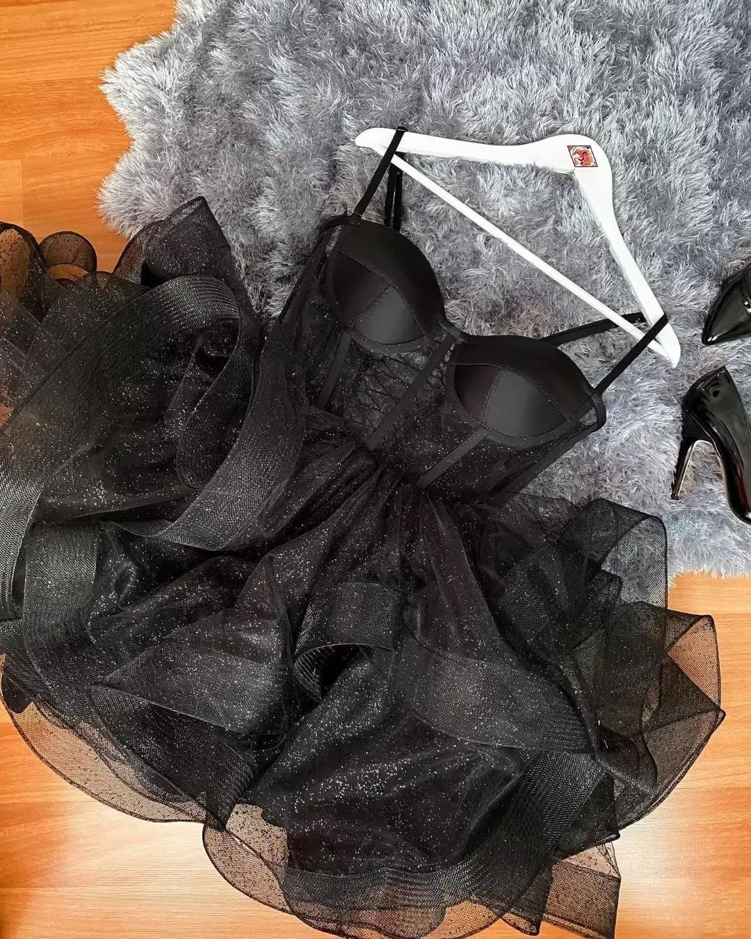 Organza Tulle Homecoming Dresses Spaghetti Straps Layered Short Prom Dress Sweetheart Cocktail Gown cocktail dress