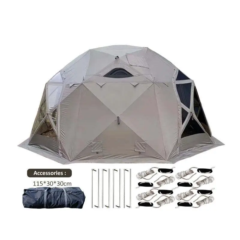 New 3-4 Person Star Outdoor Camping Tent Waterproof Portable Folding Aluminum Pole One Bedroom Oxford Structure for Family