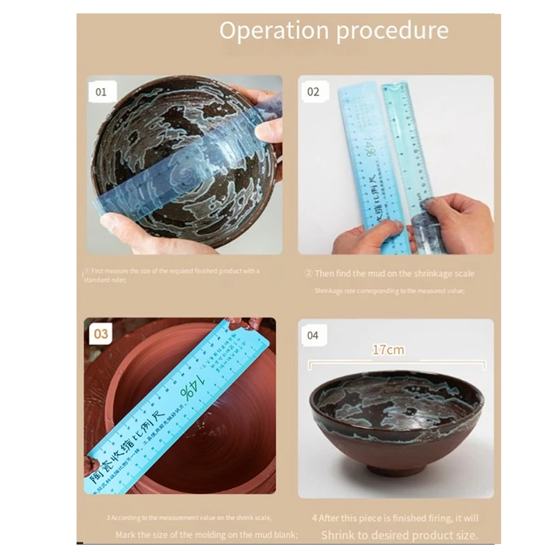 Набор керамических шкал для усадки, 2 шт., пластиковая мягкая линейка, зеркальная Керамическая форма, многофункциональный измеритель рисования, инструменты для керамики