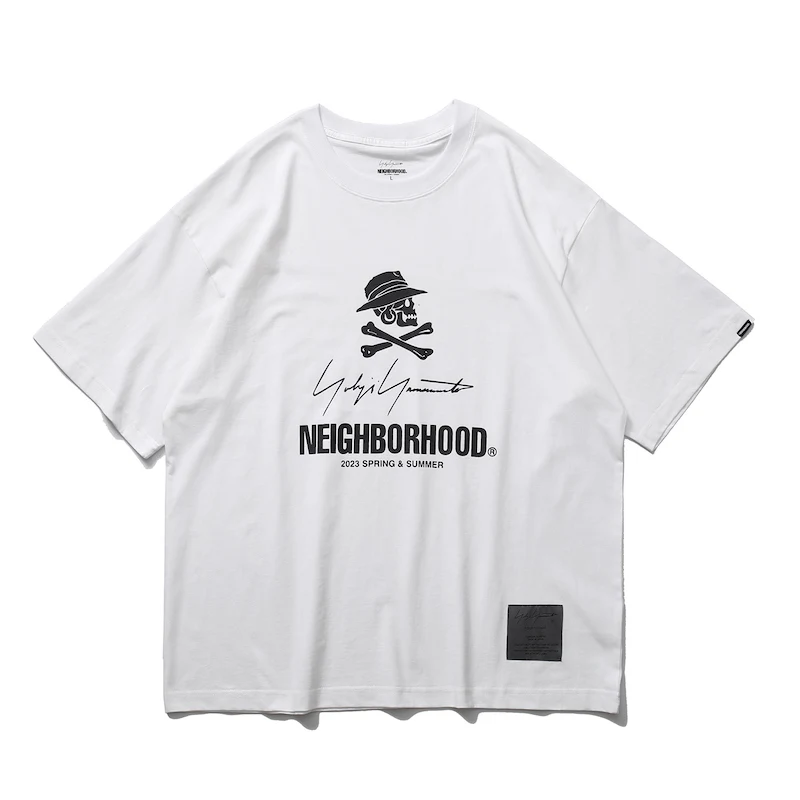 Classic Black White NEIGHBORHOOD Short-sleeved T-shirt Pop Japanese Harajuku T Shirt Signature Slogan Loose Top NBHD T Shirts