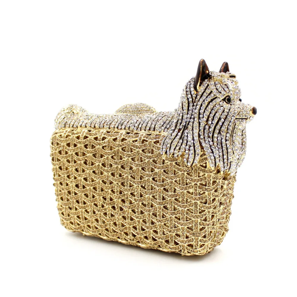

Exquisite Mother's Day Gift Puppy Shape Hollow Crystal Diamond Ladies Evening Bag