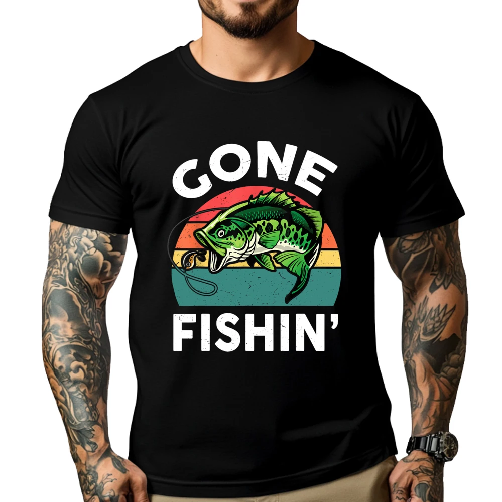 

Kids Gone FishingShirt Boy Toddler Funny Bass Dad Black Shirt Graphic Tees Men Funny T Shirts Tshirts Plus Size Chinese Style