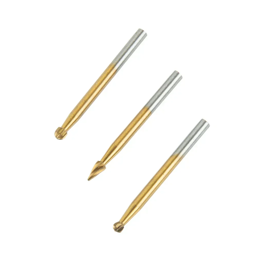 10pcs Routing Burrs High Speed Steel Rotary Burr Set 1/4 Head 1/8 Shank Die Grinder Bit For Cutting Carving Notching Routing