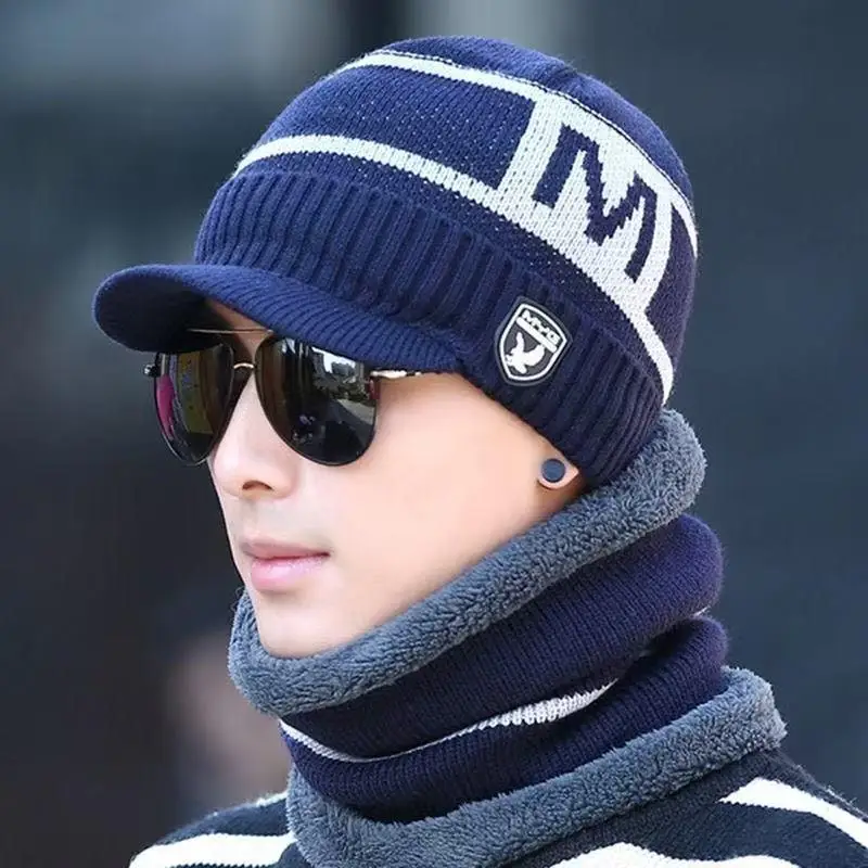 2 In 1 Unisex Thermal Winter Beanie Hat Windproof Ear Neck Cover Warm Cap for Skiing Cycling Outdoor Sports