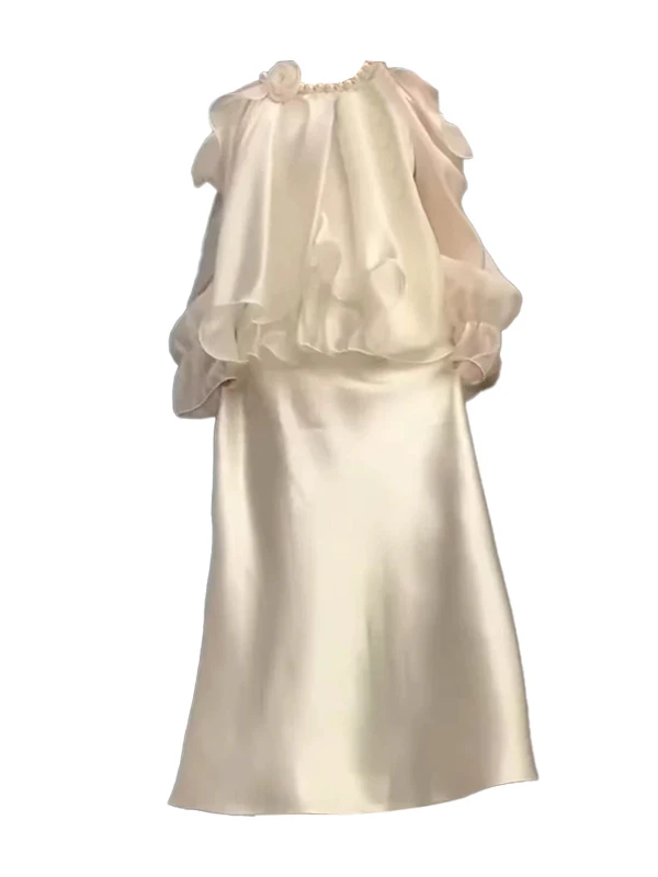 

Комплект из юбки и топа в корейском стиле больших размеров: летний, модный, повседневный, с эффектом похудения, с длинным рукавом и круглым вырезом