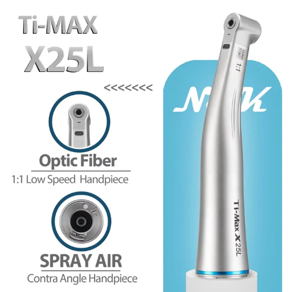 

X25L Dental Contra Angle Handpiece 1:1 Direct Drive Low High Speed Handpiece Air Motor gainst AitLED Fiber Optic 2.35mm Bur