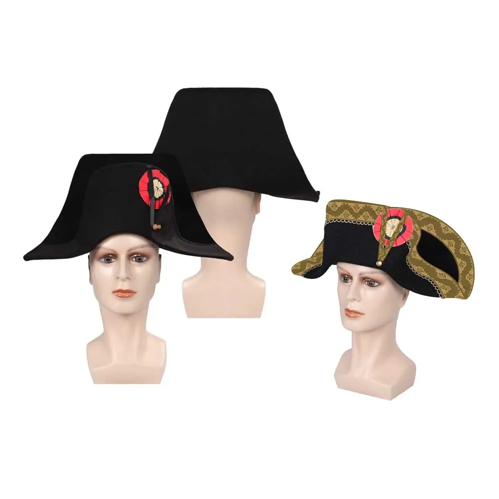 Chapeau de Capitaine Français pour Adulte, Déguisement d'Halloween, Casquette de Napoléon, Accessoires Fantaisie, Cadeaux