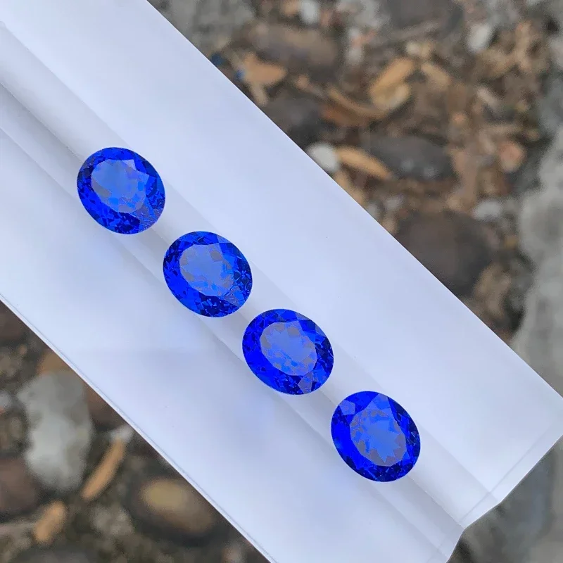 Kobalt-Spinell, oval geschliffener, loser Edelstein, im Labor gezüchtet, für DIY-Ringe, Halsketten und Ohrringe, Hauptmaterialien wählbar, Zertifikat – Detail 3
