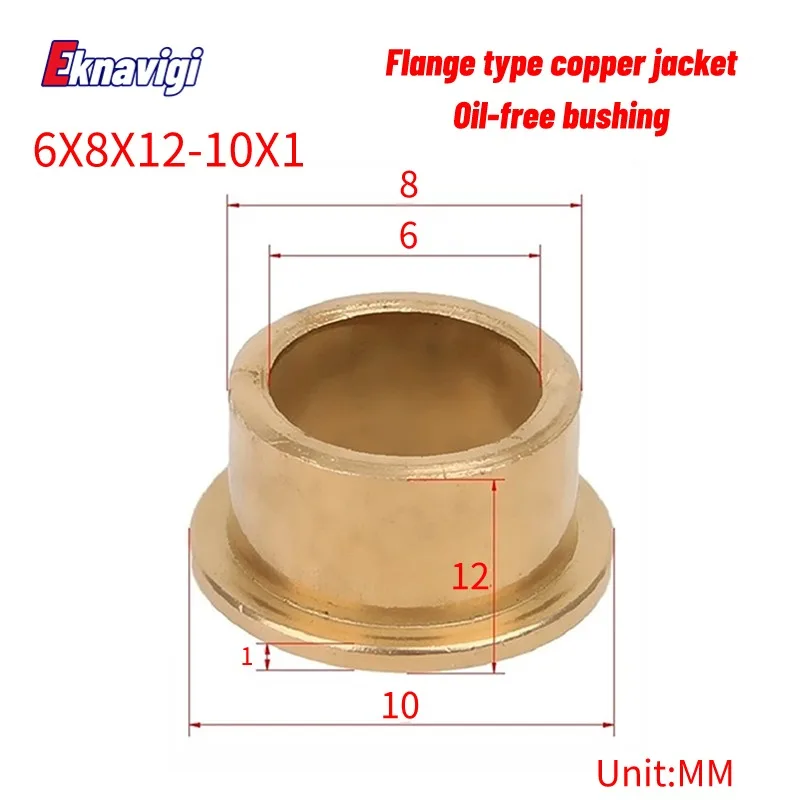5 Stück Pulvermetallurgie-Öllager mit 6 mm Innendurchmesser, Stufenflansch und Kupferhülse – Detail 5