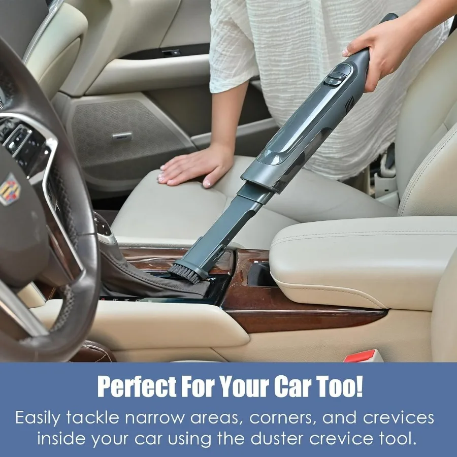 مكنسة كهربائية محمولة باليد خفيفة الوزن للغاية 1.4 رطل مع قاعدة شحن قوية تعمل بالشفط بلمسة واحدة كوب غبار فارغ وقابل للفصل