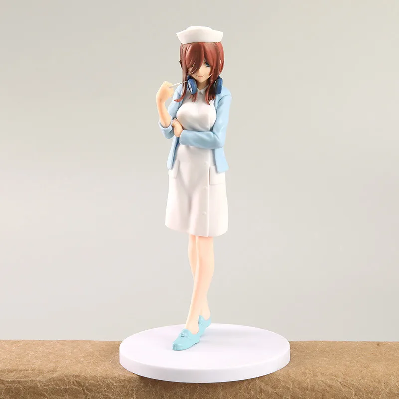 19CM Anime Nurse Nakano Miku Figure The Quintessential Quintuplets Figure Outfit Dress Up Model Cosplay Model Toy Doll Figuine