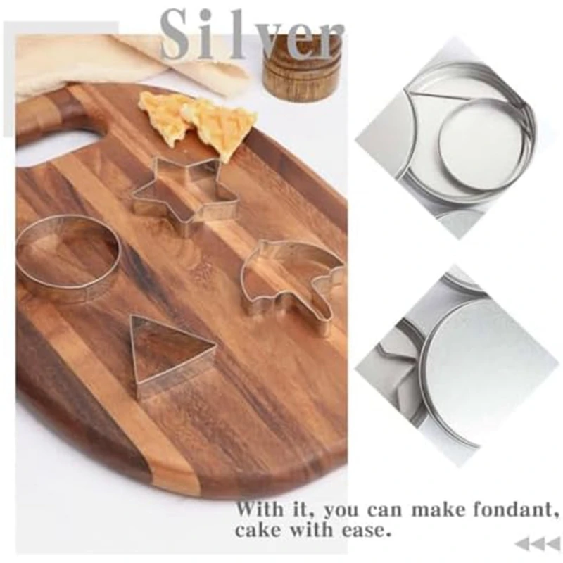 1 Set Korean Sugar Candy Making Tools Stainless Steel Cookie Cutters Star Round Umbrella Triangle Shape Durable Easy Install