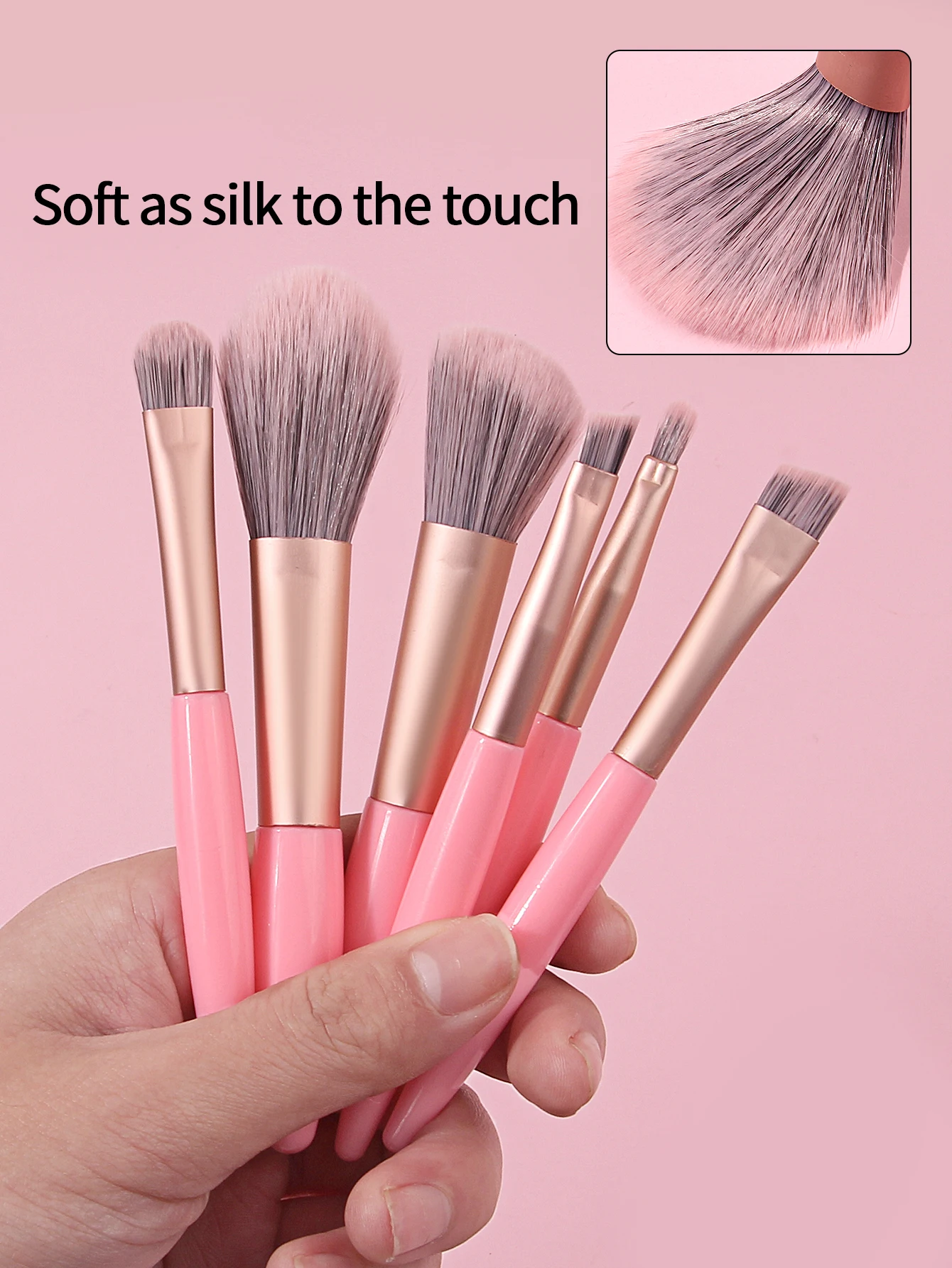 Ensemble de mini pinceaux de maquillage portables, 6 pièces, pinceaux à poudre, pinceaux à blush, pinceaux à fard à paupières, outils de beauté spéciaux pour débutants