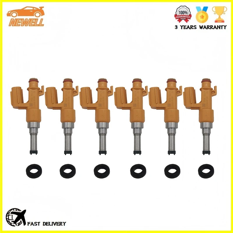 6pcs 23250-0P100 23209-0P100 Fuel Injector For Toyota Avalon Camry Highlander Sienna Tacoma Lexus ES350 RX350 RX450h