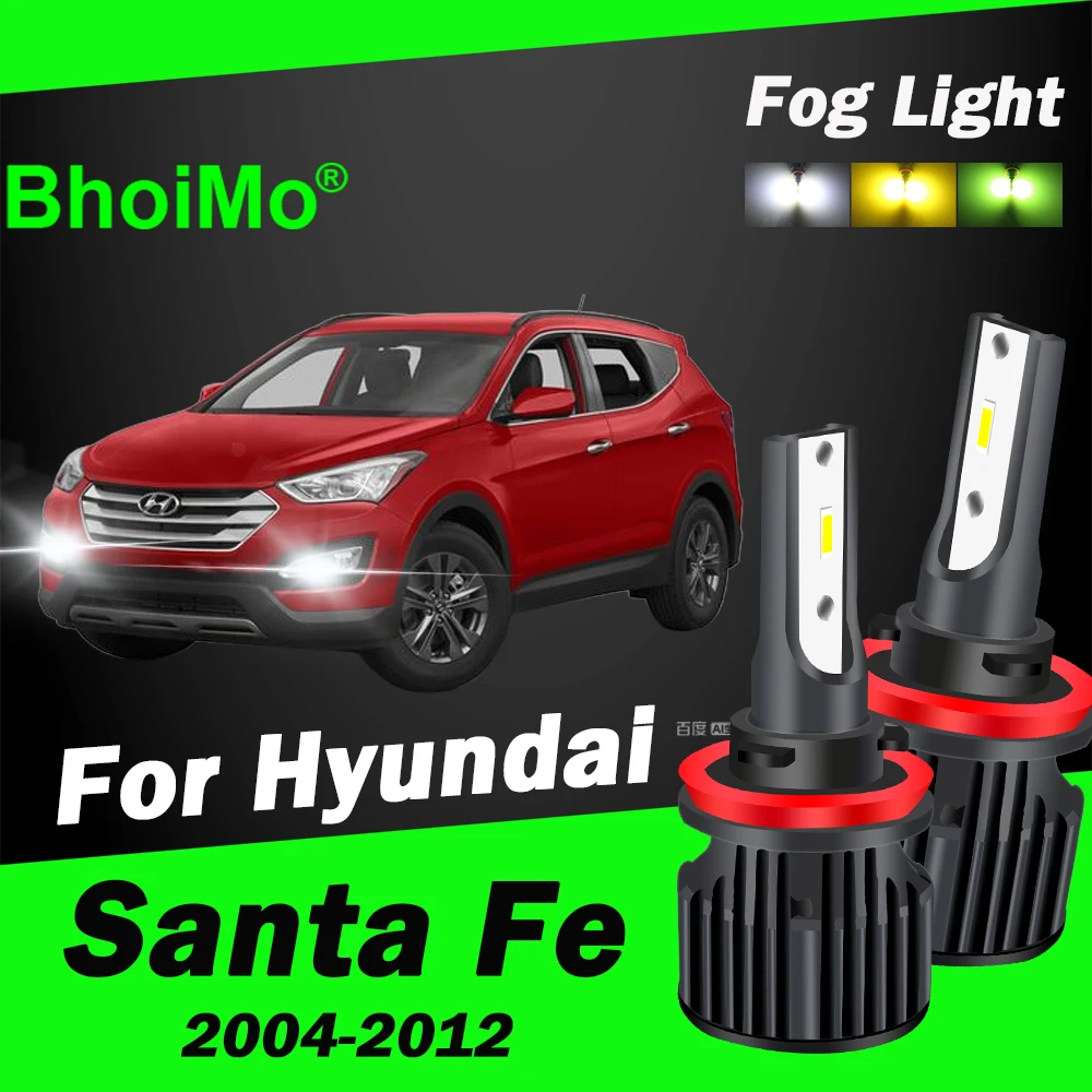 

BhoiMo For Hyundai Santa Fe Front Fog Lights Led Bulb 2004 2005 2006 2007 2008 2009 2010 2011 2012 Car Auto Lamps