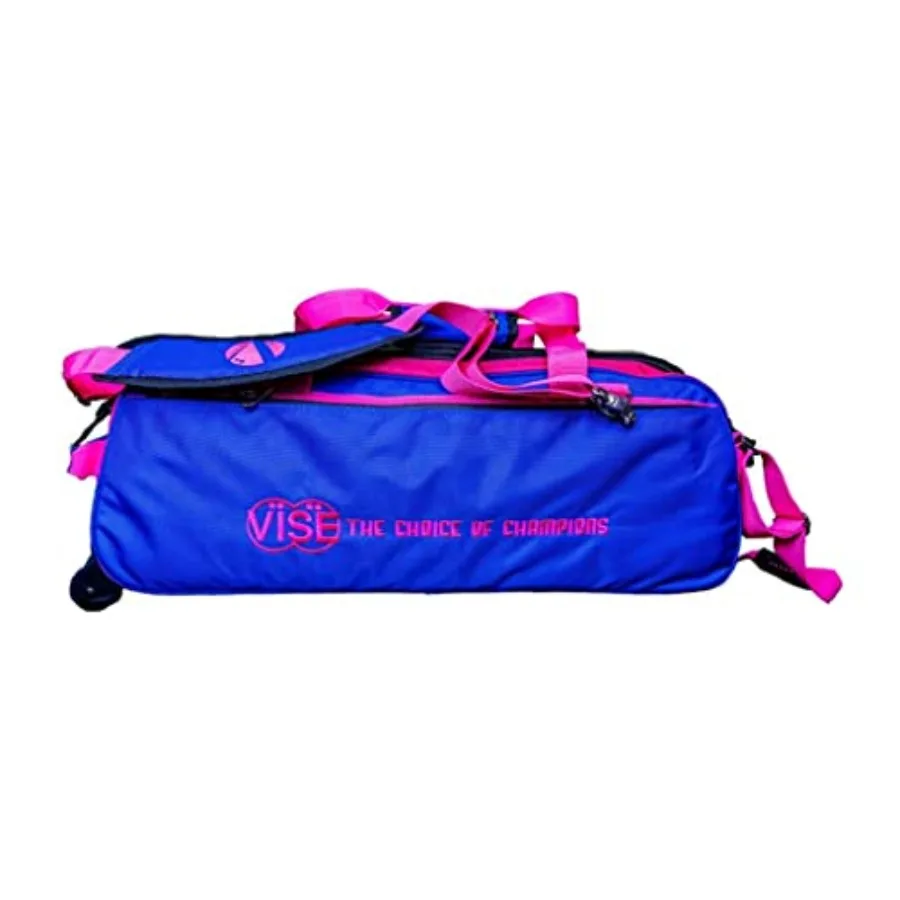 

Vise Clear Top 3 Ball Tote Roller Bowling Bag - Blue/Pink: Ideal for Tournament Players and Casual Bowlers Alike Features Durab