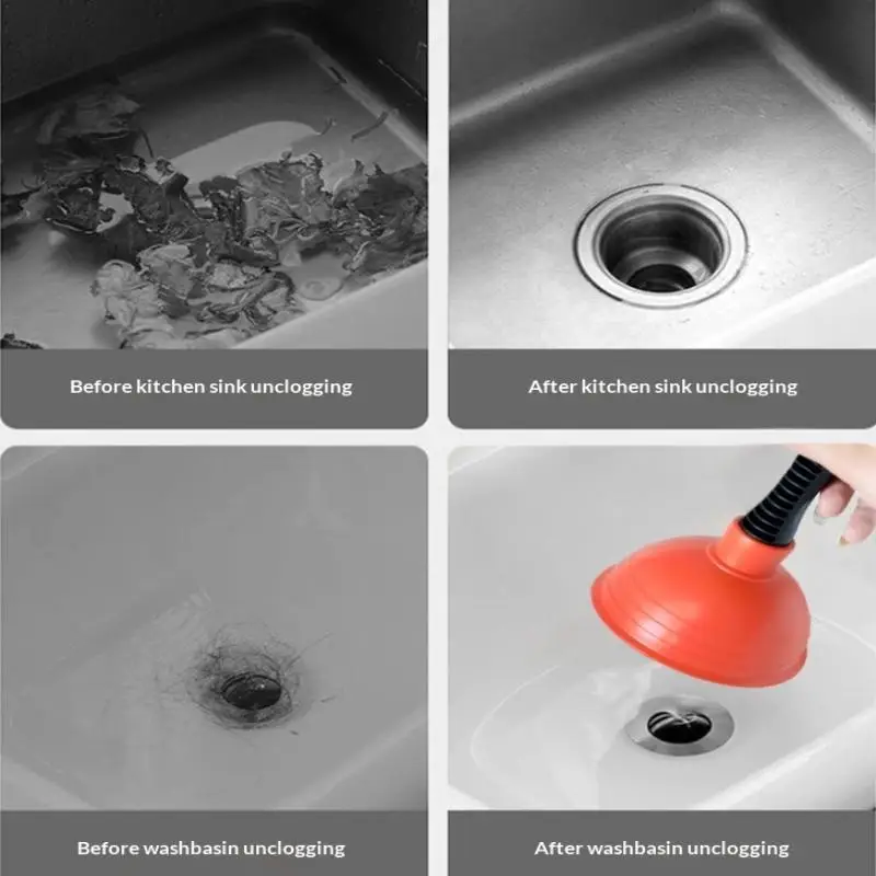 

Efficient Small Drain Plunger For Toilet Bathtub Sink Bathroom Cup Plunger Plunger Plunger Powerful Slip Proof Handle