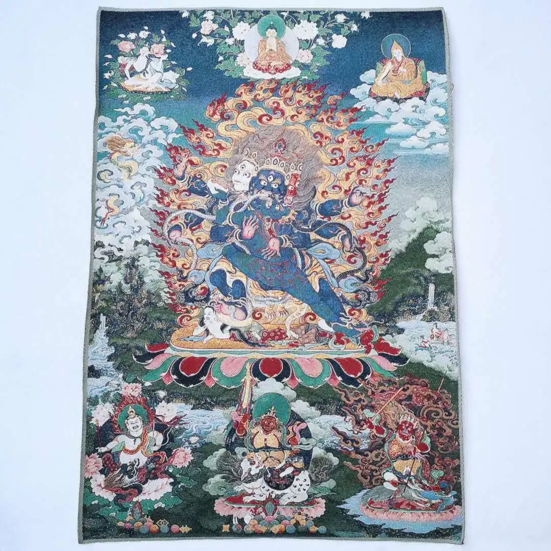 36 Inch Vajrapani Chana Dorje Tangka Thangka Mural Tibetan Cloth Silk Tibetan Artwork Buddhist Meditation Wall Decor