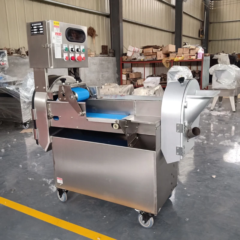 Automatic Vegetable Cutting Machine With Double Heads Multiple Models Multi-Functional Shredding And Segmenting Machine