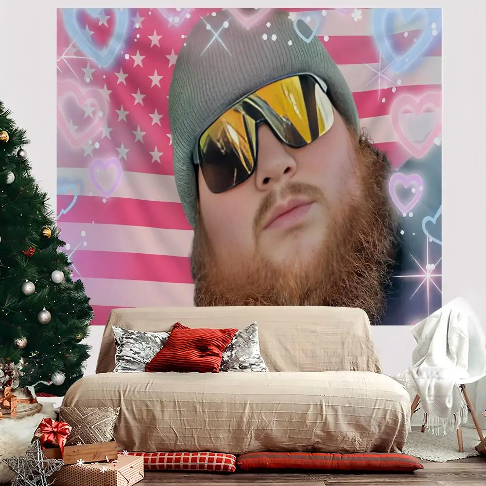 

Funny C-Caseoh American Tapestry Custom Home Living Room Bedroom wall decor Wallpaper Backdrop Cloth With clips