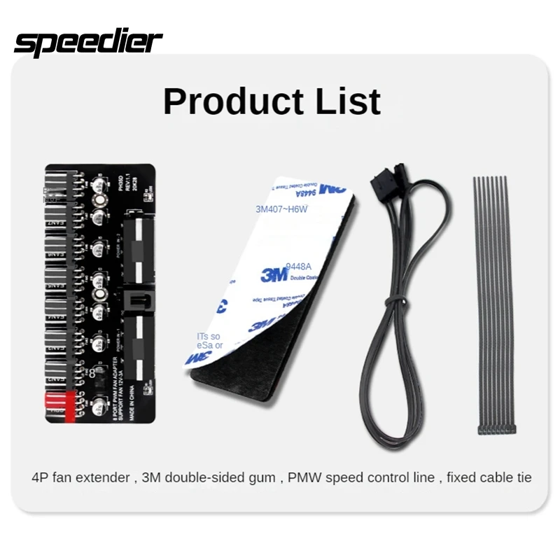 Adaptateur d'extension de ventilateur de processeur d'ordinateur de bureau, double grand répartiteur d'alimentation SATA, PC 1 à 8, refroidissement PWM, Gérairies, 3 broches, 4 broches, 12V